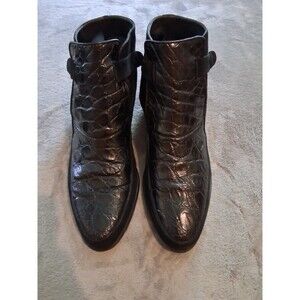 DAVANZATI Boot  Men's Size 10 Black  Exotic Alligator & Premium Suede / Ankle